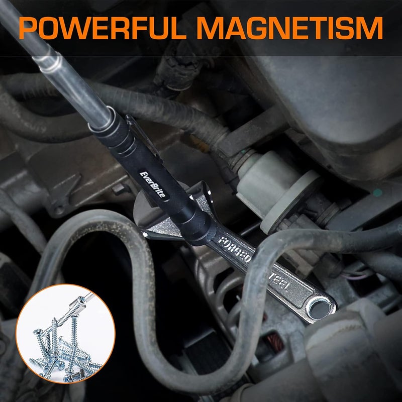 EverBrite 2-Piece Magnetic Pick Up Tool Set, Telescoping 360 Swivel Extensible Magnet Tool with LED Light, Gift for Dad, Mom, Husband, Birthday, Mechanic & Garage Tool - Image 4