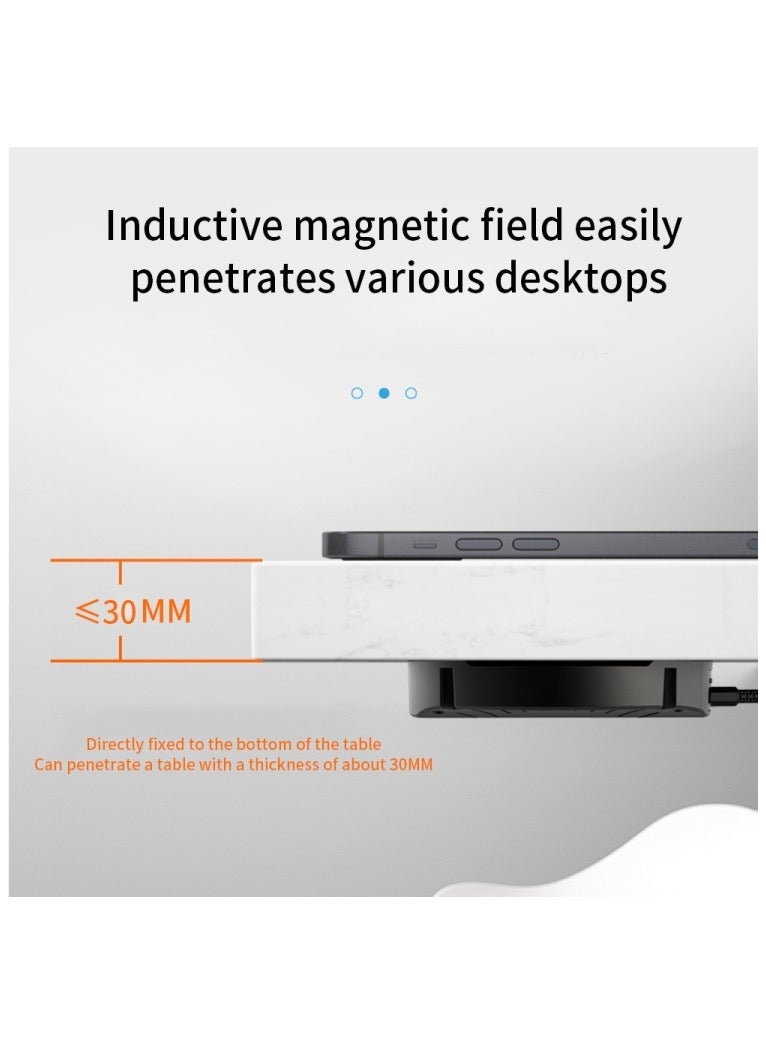 T16 10W Long-distance Air-tight Magnetic Wireless Charger for Desktops Within 30mm Thickness  - Image 2