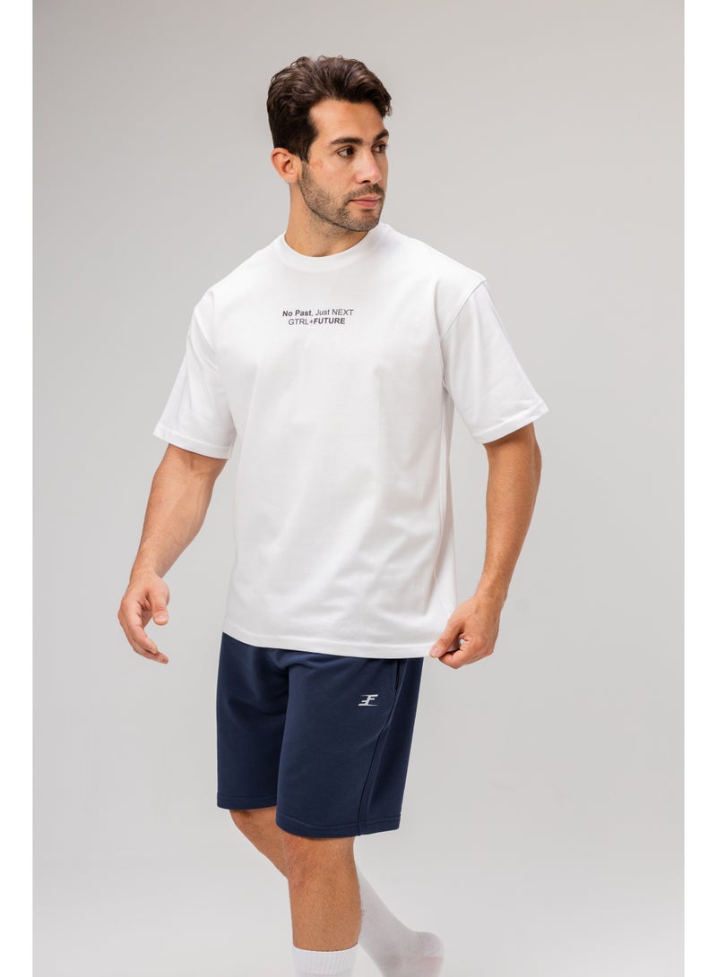 Future Men Basic Half Sleeves T-Shirt Casual Style With Simple Design For Men White Size L - Image 4