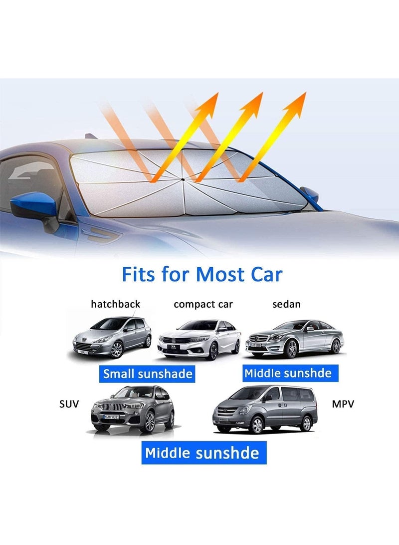 Foldable Umbrella-Style Car Windshield Sun Shade – UV Protection, Cool Inside, Easy to Store - Image 4