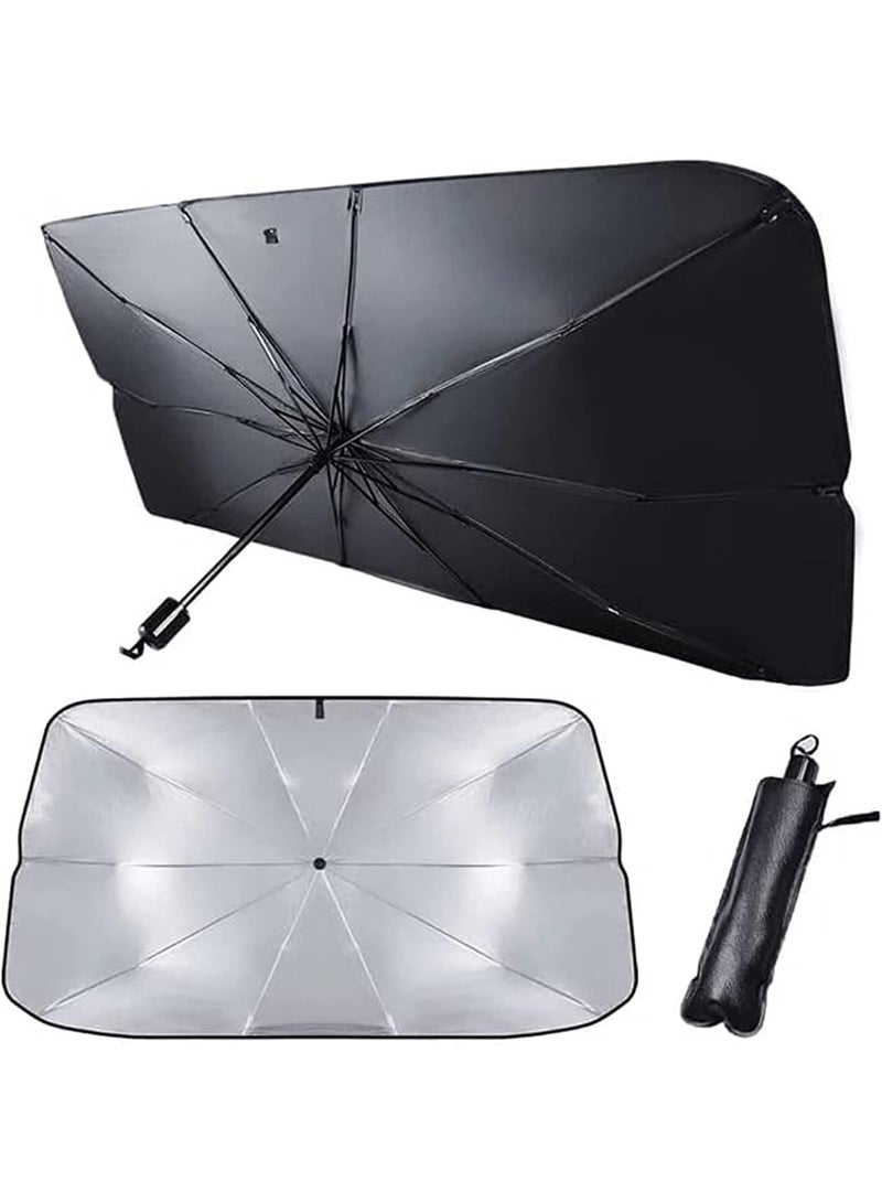 Foldable Umbrella-Style Car Windshield Sun Shade – UV Protection, Cool Inside, Easy to Store - Image 1