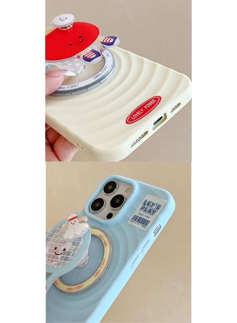 Magnetic Blue Case with Rotating Magnetic Bracket for Apple iPhone 16 Pro 2024 Strong Magnetic Mobile Phone Cover Compatible with iPhone 16 Pro - Image 2
