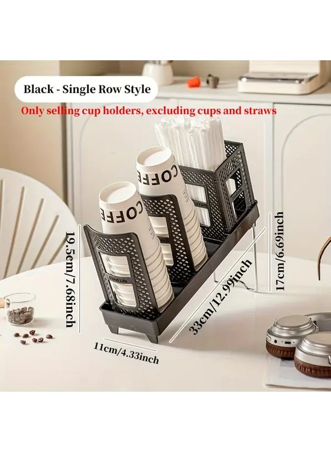 Double Paper Cup Holder With Straw Storage Box Multifunctional Coffee Cup Dispenser For Desk Bar Restaurant Leisure - Image 2