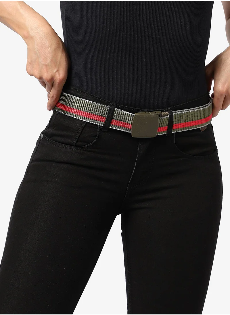 صوص هاوت Olive Green Textured Waist Belt