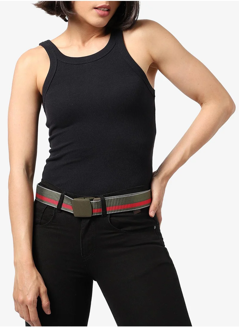 صوص هاوت Olive Green Textured Waist Belt