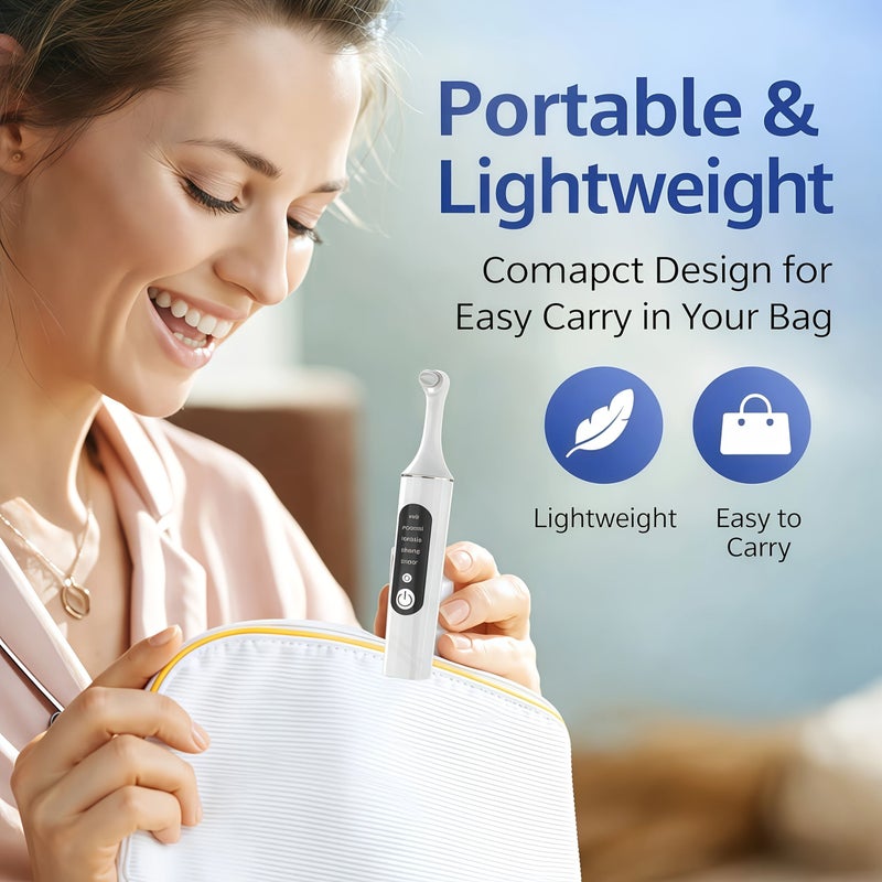 White Portable Teeth Cleaner Electric Tooth Polisher with 6 Heads - Image 4