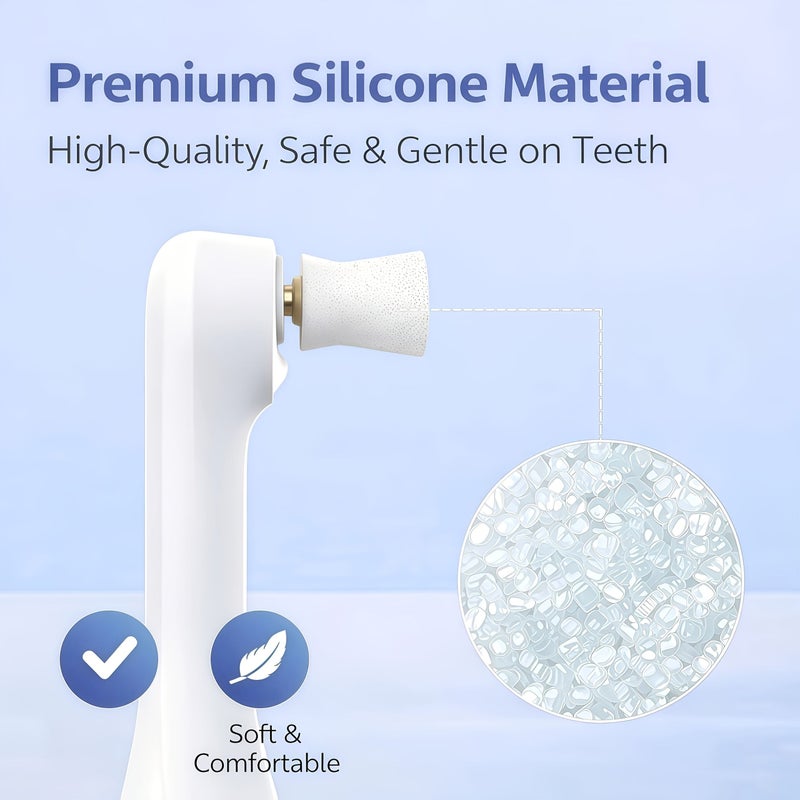 White Portable Teeth Cleaner Electric Tooth Polisher with 6 Heads - Image 3