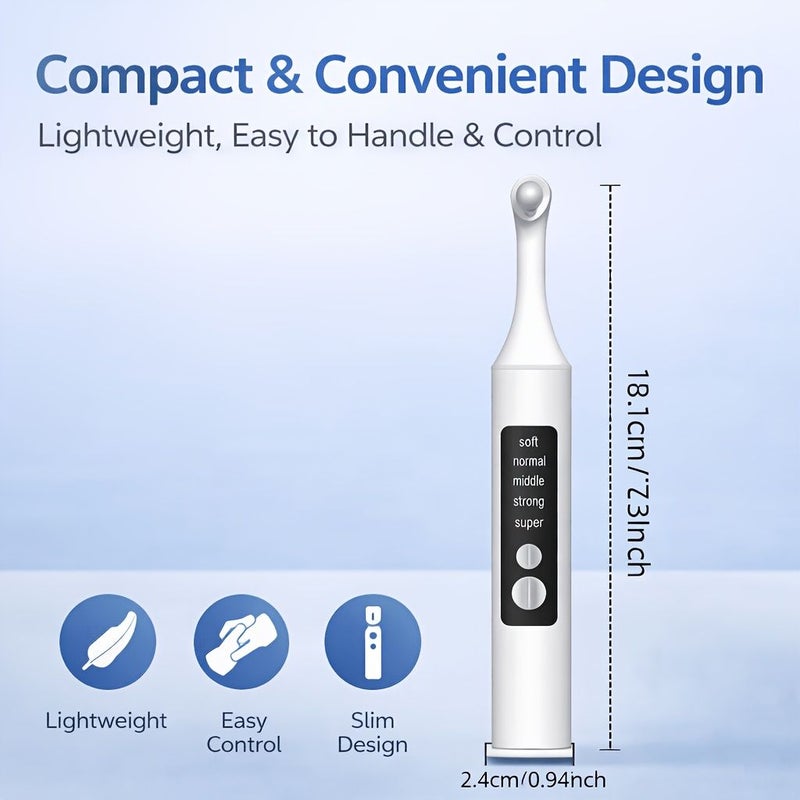 White Portable Teeth Cleaner Electric Tooth Polisher with 6 Heads - Image 2