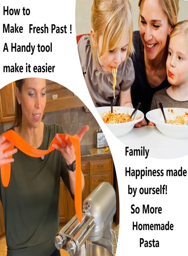 FavorKit Pasta Maker Attachment 3 in 1 Set for KitchenAid Mixers Plus Hub Knob Screw Accessory Included Dough Sheet Roller, Spaghetti & Fettuccine Cutters and Cleaning Brush - Image 3