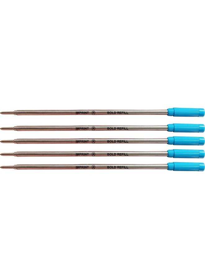 IMPRINT Ball Pen Refills | Screw Type Blue Refills | Fit Most Ball Pens with Twist Mechanism | Pack of 5 | Blue Ink - Image 1