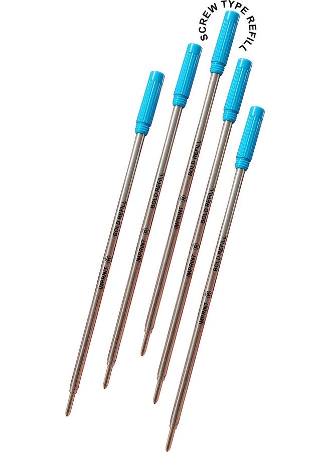 IMPRINT Ball Pen Refills | Screw Type Blue Refills | Fit Most Ball Pens with Twist Mechanism | Pack of 5 | Blue Ink - Image 3