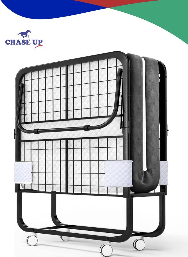 Chase Up Folding Bed 190 x 80cm with Memory Foam Mattress, Portable Foldable Beds Strong Sturdy Frame, Rollaway Beds for Home and Office  - Image 1