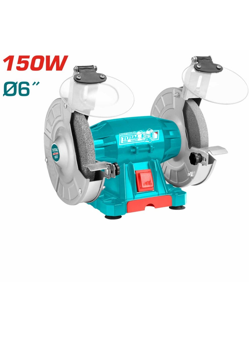 Total Bench Grinder 150W, 150mm Wheel, 2950rpm, Adjustable Work Rest, Heavy Duty Aluminum Base, Includes Eye Shields & Tool Storage Box - TBG15015, 220-240V - pzsku/Z3A5E905CF42901ECF8E7Z/45/_/1733820500/5c9ec84b-4b3f-4af9-97b3-6b2375bacc59