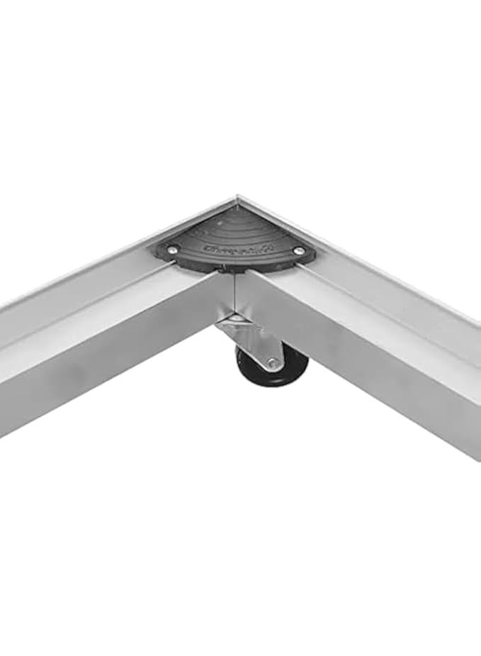 قاعدة ثلاجة وأجهزة منزلية مربعة مقاس 68 × 68 سم من الألومنيوم المقوى، حامل قاعدي متين بلون فضي مقاوم للرطوبة والصدأ، قاعدة تثبيت للأجهزة الثقيلة توفر الحماية والتهوية للمطابخ والمنازل - Image 2