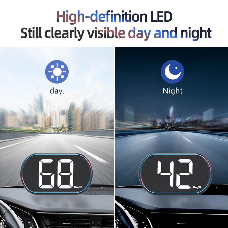 شاشة عرض رقمية للسرعة عبر GPS (Heads-Up Display) لسيارات وشاحنات، قابل للربط والاستخدام فورًا، شاشة كبيرة وعرض عالي الوضوح - Image 5