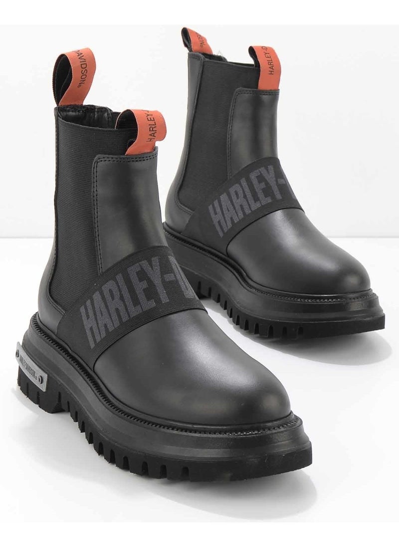 HARLEY DAVIDSON Black Leather Women's Boots & Booties HD0777056303  - Image 2