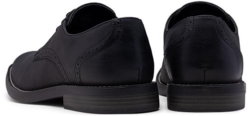 Jousen Mens Dress Shoes Suede Plain Toe Business Casual Oxford Shoes Black Dress Shoes for Men (AMY624 Black 9.5) - Image 3