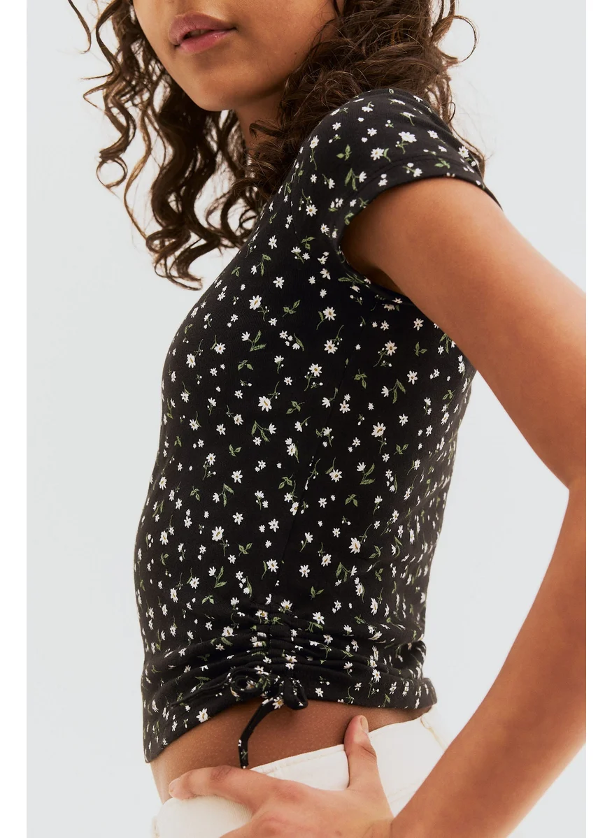 H&M Drawstring-Detail Jersey Top