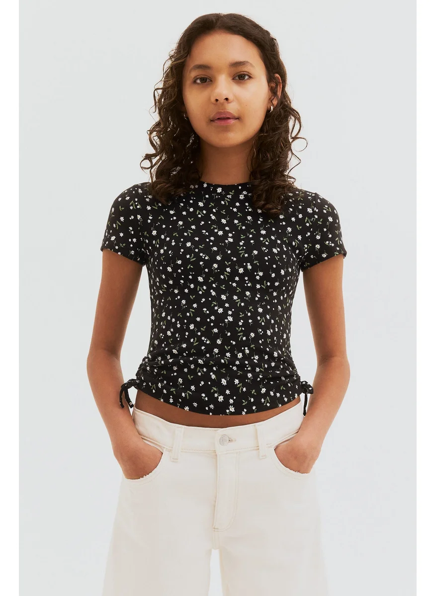 H&M Drawstring-Detail Jersey Top