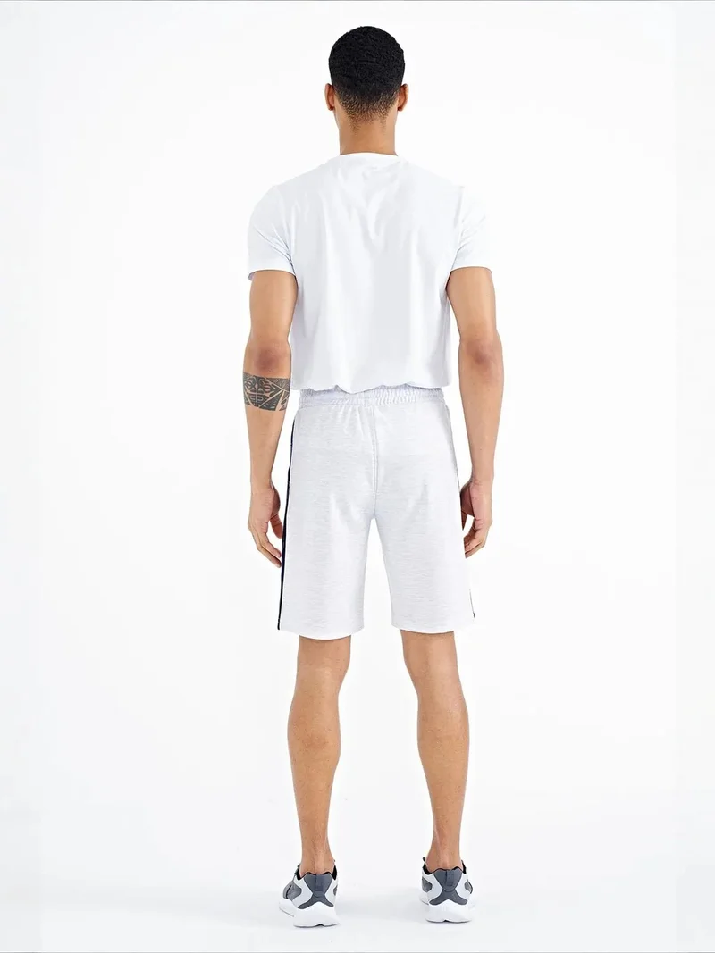 Tommylife Light Grey TOMMY Men's Knit Sweat Shorts for Men | Best Price UAE