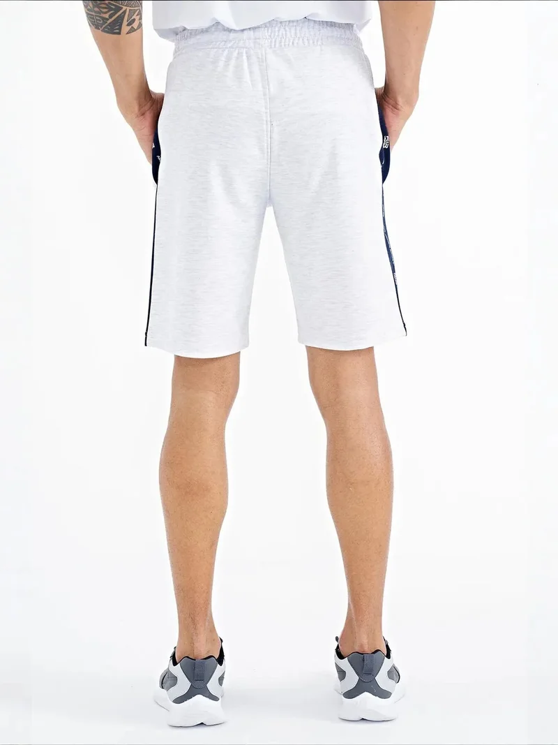 Tommylife Light Grey TOMMY Men's Knit Sweat Shorts for Men | Best Price UAE