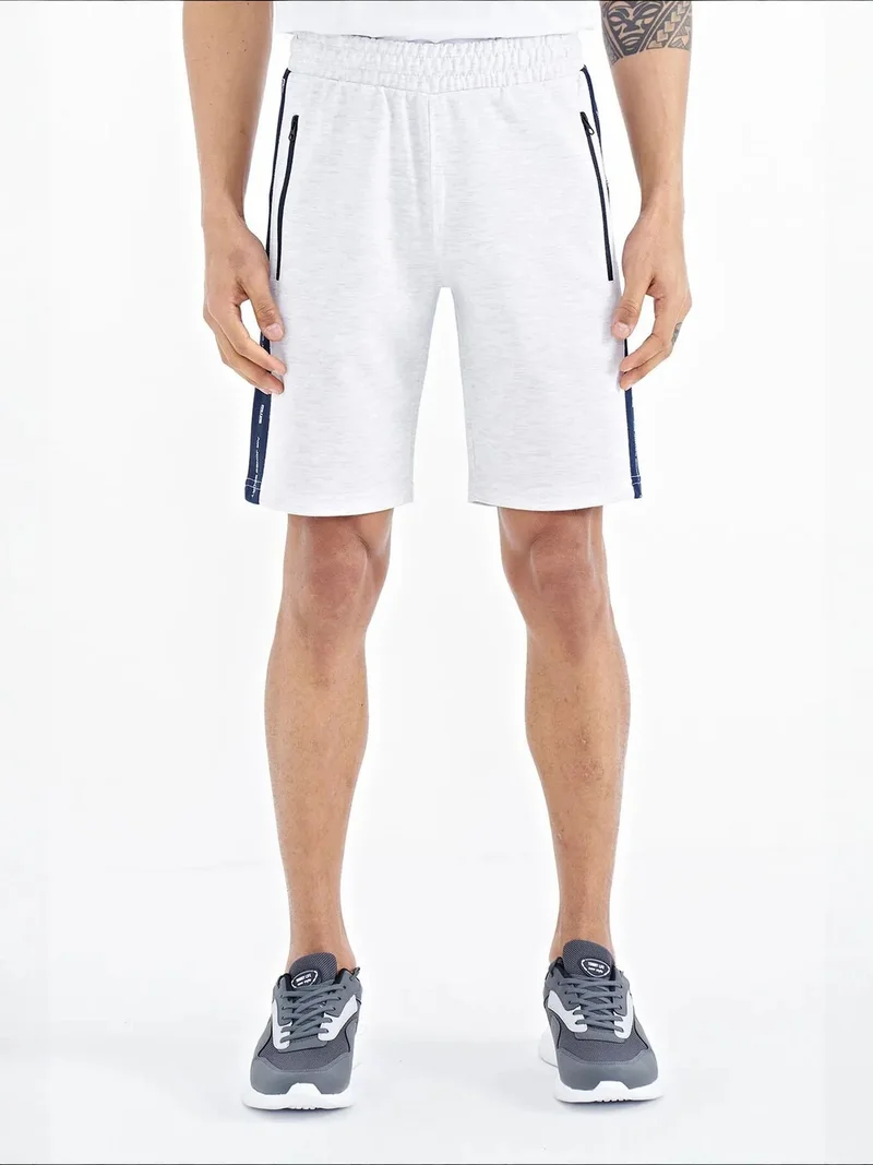 Tommylife Light Grey TOMMY Men's Knit Sweat Shorts for Men | Best Price UAE