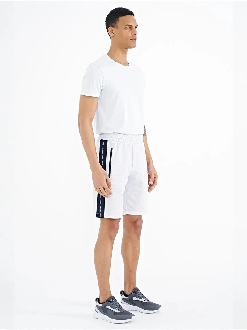 Tommylife Light Grey TOMMY Men's Knit Sweat Shorts for Men | Best Price UAE