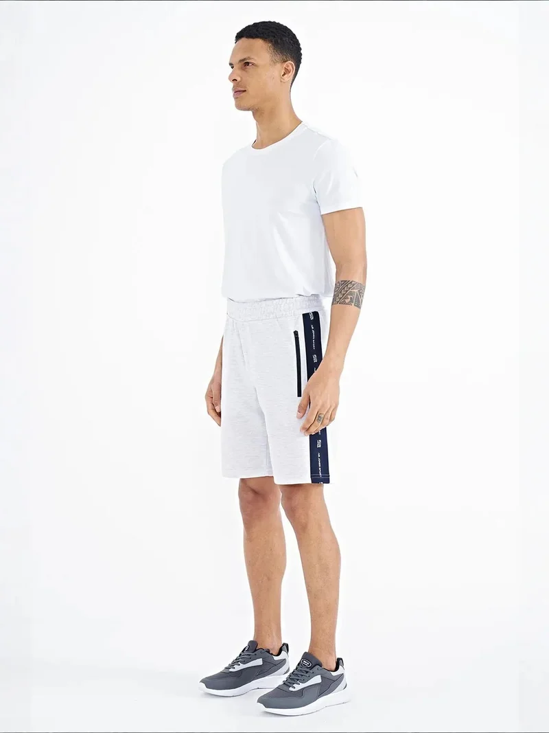 Tommylife Light Grey TOMMY Men's Knit Sweat Shorts for Men | Best Price UAE