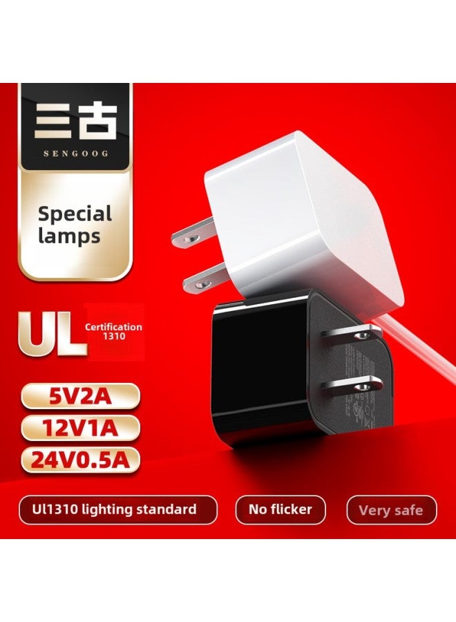 24V0.5/5V2A/12V1A US UL1310 Certified Lamp LED Lamp With Lamp Box Table Lamp Power Adapter-Color:24V0.5 American Standard (USA) White-Specifications:DC Head 3.5*1.35  - Image 2