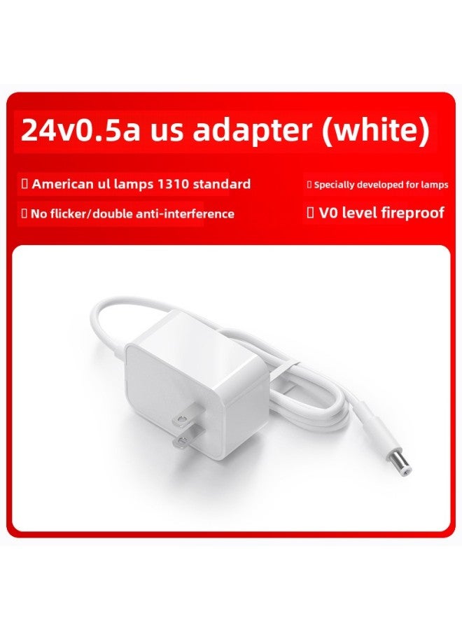 24V0.5/5V2A/12V1A US UL1310 Certified Lamp LED Lamp With Lamp Box Table Lamp Power Adapter-Color:24V0.5 American Standard (USA) White-Specifications:DC Head 3.5*1.35  - Image 1