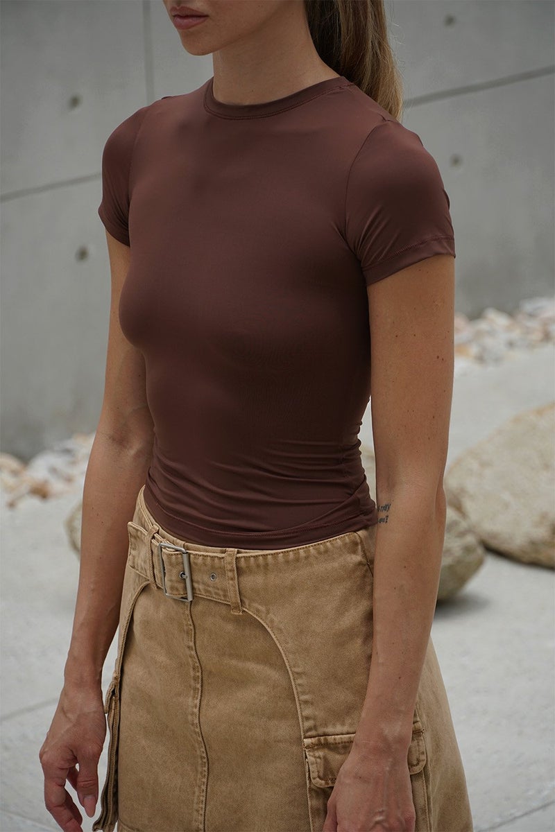 Bonkers Corner Brown Polyamide Fitted T-Shirt for Women's - Image 5