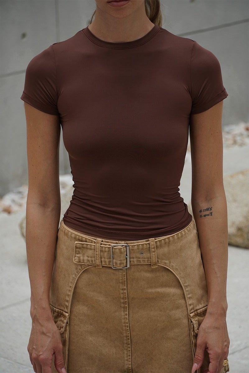 Bonkers Corner Brown Polyamide Fitted T-Shirt for Women's - Image 4