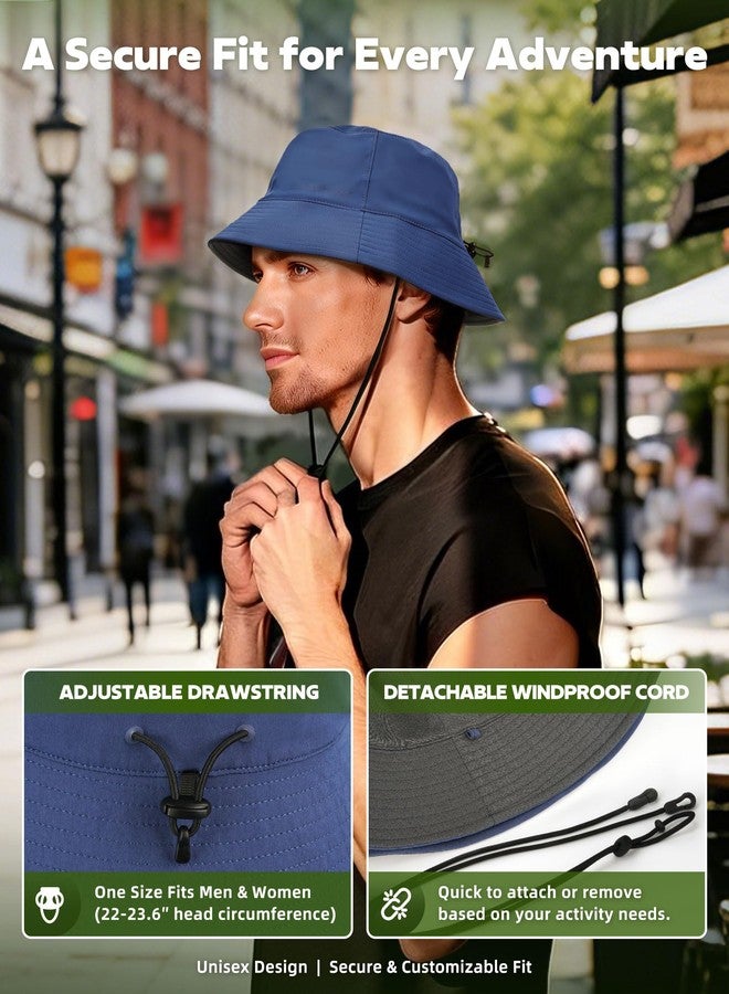 قبعة دلو OnWander للنساء والرجال، قبعة شمسية قابلة للطي للحماية من الأشعة فوق البنفسجية، مثالية للشاطئ والجولف والسفر الصيفي والأنشطة الخارجية، سريعة الجفاف وقابلة للطي، لون أزرق - Image 4