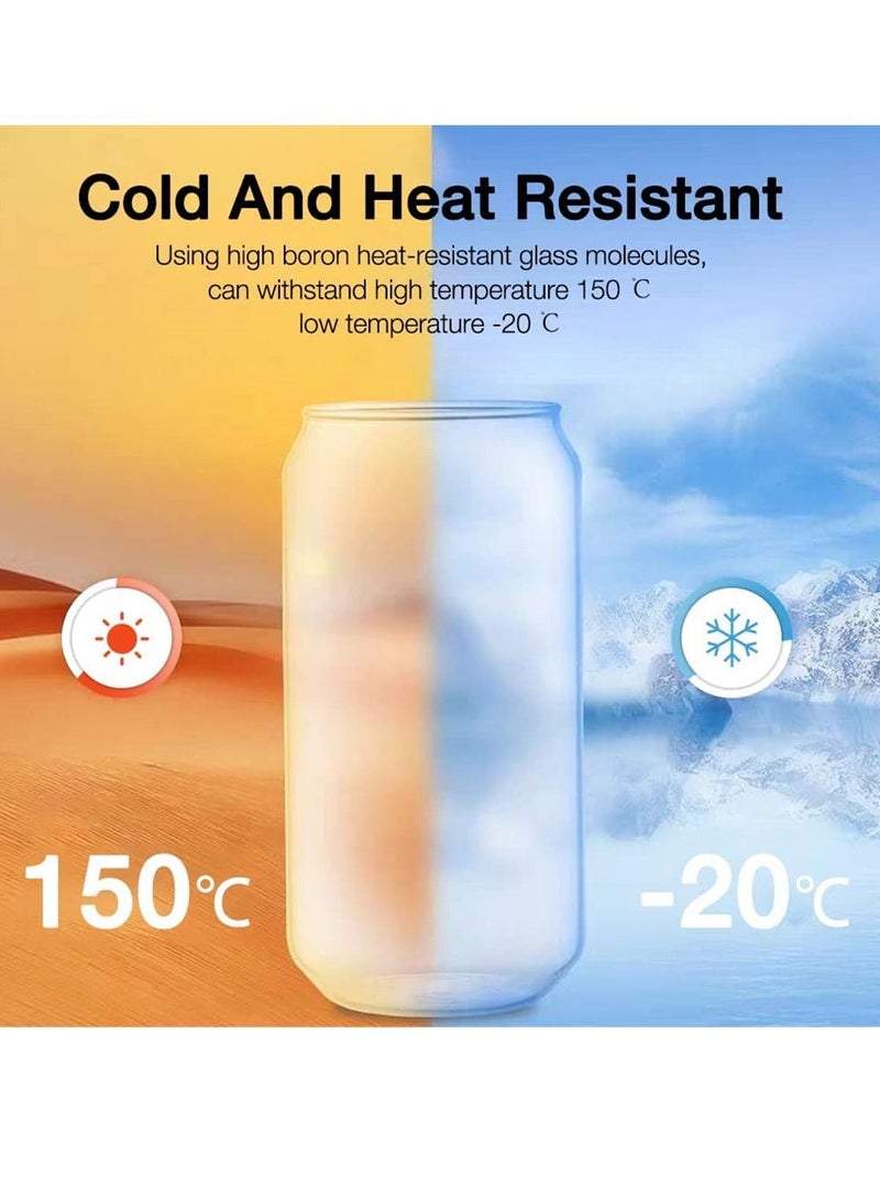 Excefore Glass Cans 500 Ml Can Shaped Glass Glass Cups Transparent Water Cup Juice Drink Cup Drinking Cups with Straw for Water and Mixed Drink for Any Drink and Any Occasion  - Image 2