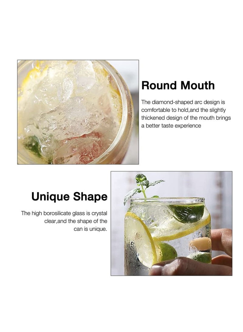 Excefore Glass Cans 500 Ml Can Shaped Glass Glass Cups Transparent Water Cup Juice Drink Cup Drinking Cups with Straw for Water and Mixed Drink for Any Drink and Any Occasion  - Image 4