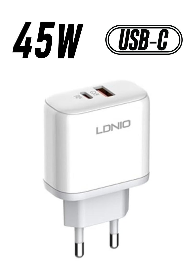 ELTRAZONE A2526C 45W Type-C USB Mobile Phone Wall Charger – Fast Charging for Smartphones, Tablets, Laptops & More, Compact Design, Power Delivery (PD) Technology, Efficient and Reliable Charger - Image 1