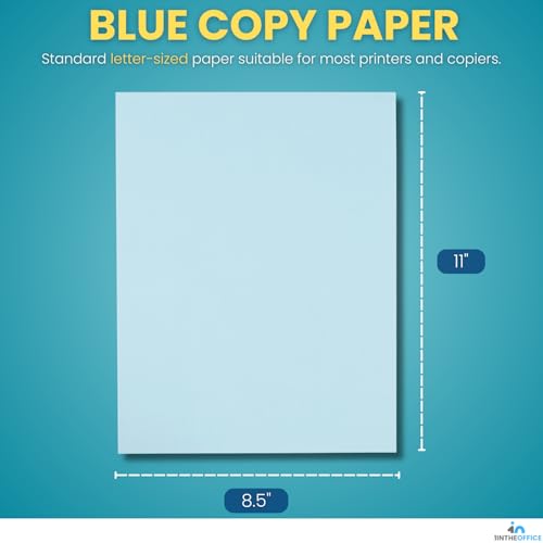 1InTheOffice Blue Copy Paper 8.5 x 11, Colored Copy Paper, Letter Size, 20lb Density, (500 Sheets) - Image 2