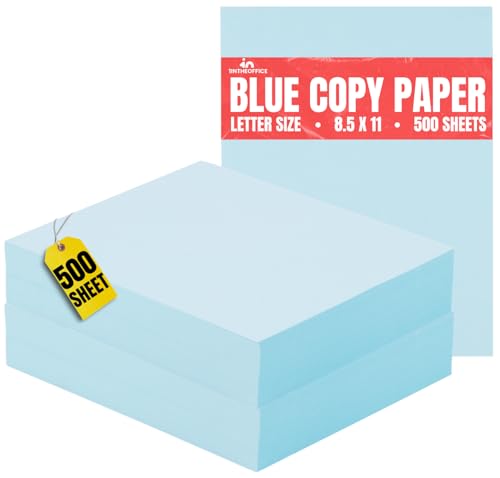 1InTheOffice Blue Copy Paper 8.5 x 11, Colored Copy Paper, Letter Size, 20lb Density, (500 Sheets) - Image 1
