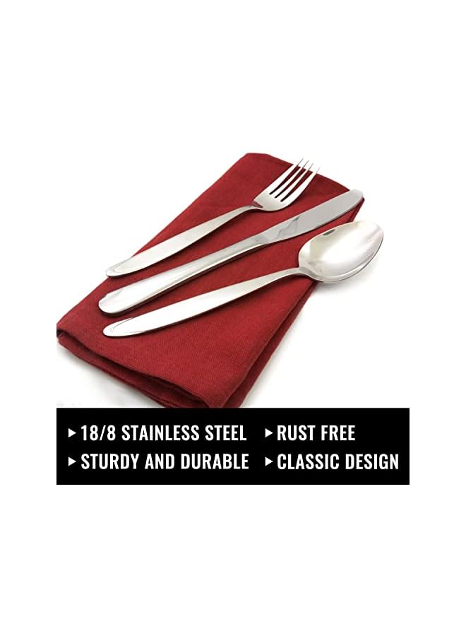 S-TOP 24-Piece Silverware Set for 4, Stainless Steel Flatware Cutlery Set, Kitchen Utensils Set, Tableware Set For Home Kitchen Restaurant Hotel, Includes Knives Forks Spoons, Dishwasher Safe - Image 2