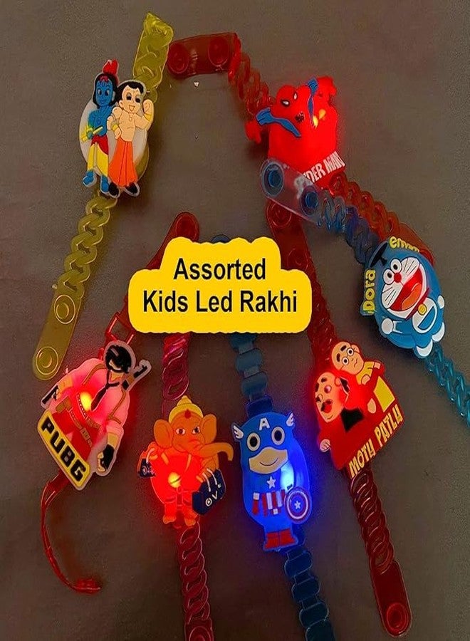 UJJAINWAL 1 Pcs Multicolor Anime LED Rakhi Wristband for Kids, Boys & Girls, Rakhi for Kids Brother & TILAK - Image 3