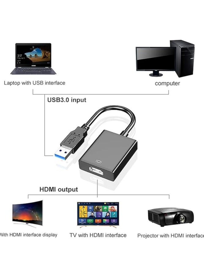 erorex USB to HDMI Adapter, USB 3.0/2.0 to HDMI Cable Multi-Display Video Converter- PC Laptop Windows 7 8 10,Desktop, Laptop, PC, Monitor, Projector, HDTV.Not Support Chromebook  - Image 3