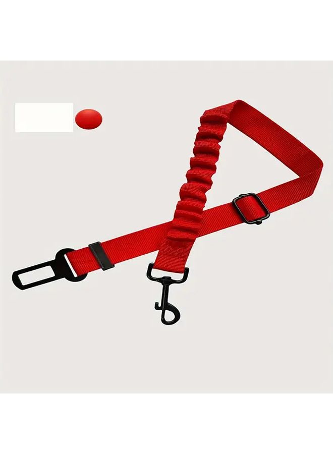 Red Adjustable Dog Car Seat Belt Heavy Duty Durable Elastic Nylon Pet Restraint - Image 3