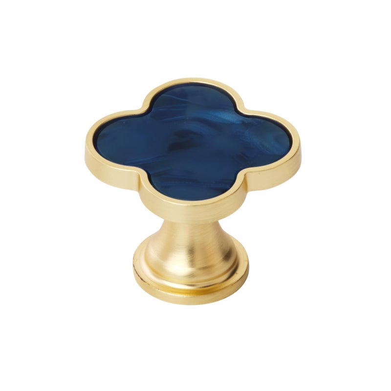 Amerock 2PK36970NVB Accents Clover Cabinet Knob Furniture Knob 114 inch 32mm Length GoldNavy Blue Decorative Drawer Pull - Image 2