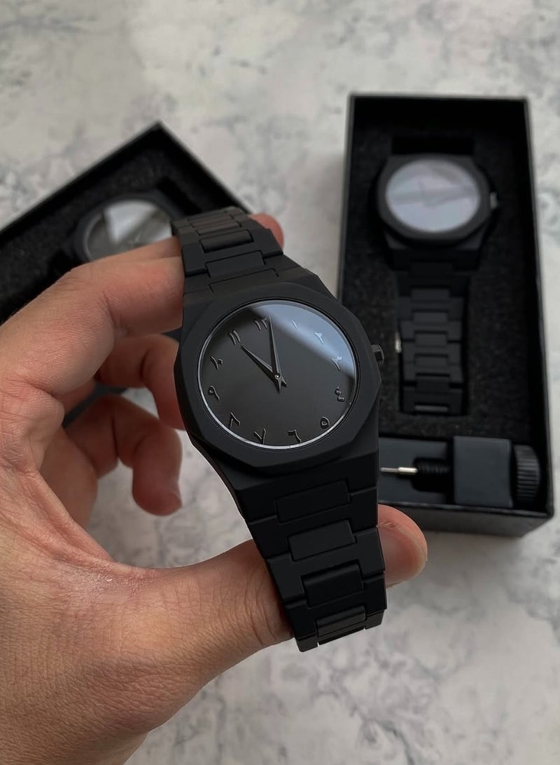 AURA Black Aura Watch Original Premium Quality - Genuine Minimalist Analog Wristwatch with Included Extra Battery, Precision Screwdriver Set, and Step-by-Step Guide for Easy Maintenance (Water-Resistant, Gift-Ready Packaging) - Image 2