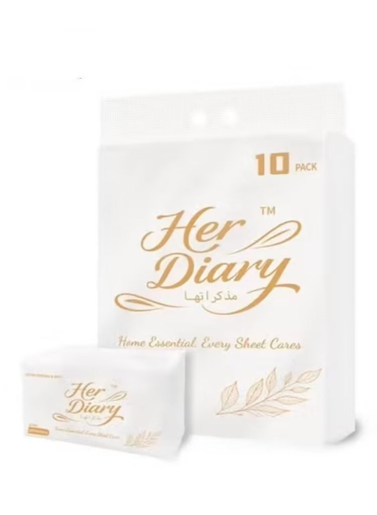 Her Diary Premium Facial Tissue Set, Hanging Dispenser (4-Ply, 500 Pulls) + 10-Box Pack (2-Ply, 2000 Sheets) | Ultra Soft, Strong, Hygienic, and Space-Saving Tissues for Home, Car & Office - Image 2