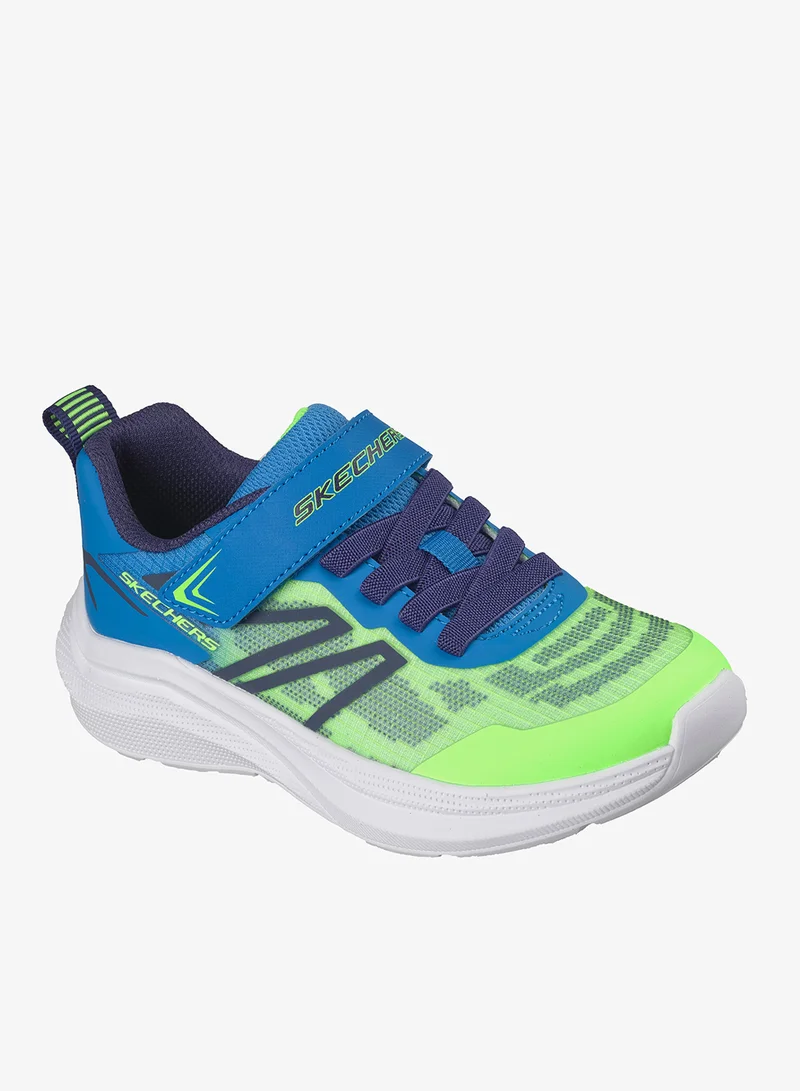 Skechers LIME & BLUE SYNTHETIC / TEXTILE / NAVY TRIM Kids Microspec Velocity for Men | Best Price UAE