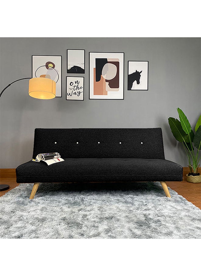 إن - هاوس أيمار | أريكه سرير 2 في 1 من المخمل 30x177x107 cm- أسود  - Image 3