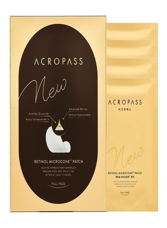 ACROPASS New Retinol Hyaluronic Microcone Patch for Full Face | Ultra 3,300 IU/g Retinol Anti-Aging Patch for Eye Area, Frown Line, Smile Line Wrinkles [4 pouches] - Image 1