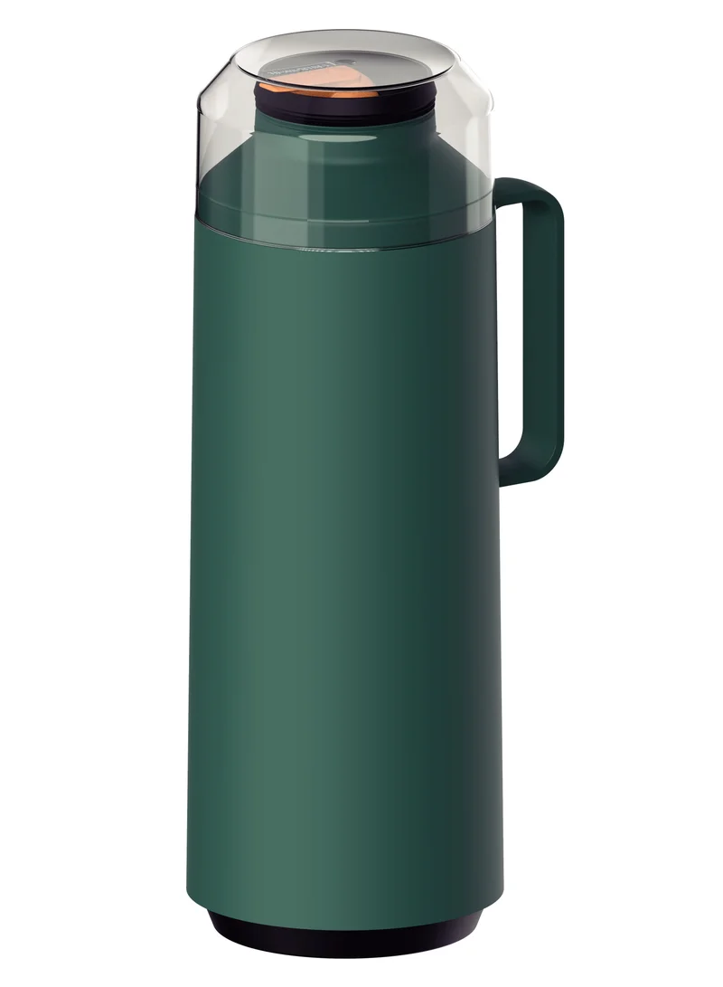 TRAMONTINA Tramontina Exata Green Plastic Thermal Beverage Dispenser with 1 Liter Glass Liner and Plastic Lid