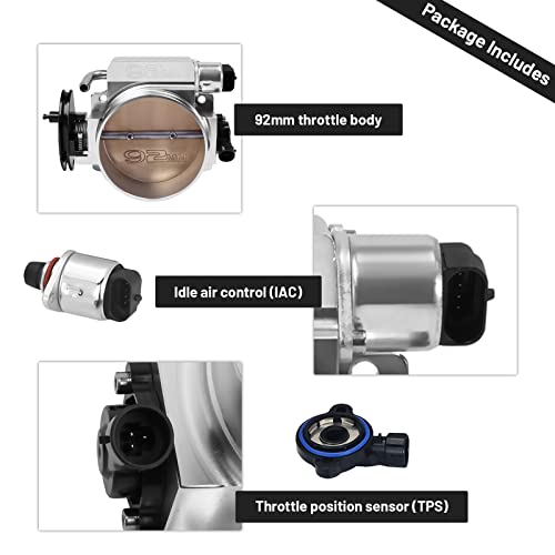 Endxedo جسم خنق Endxedo 92mm لـ LS1 LS2 LS6 LS3 LS LS7 SX LS 4 براغي مع حساسات موضع الخنق TPS IAC ألومنيوم فضي - Image 4